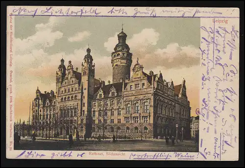 AK No 38, Rathaus Südansicht, LEIPZIG Stadtkellerei Verlag, Ratskeller 6.5.1916