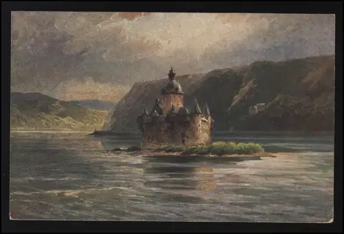 AK HB 133 Die PFALZ im Rhein Schnelldampfer Willem III, SANCT GOARSHAUSEN 1.7.18