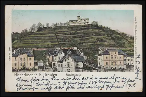 AK 12878 Paixsburg NIEDERLÖSSNHNITZ Soldats Lettre Res. L'hôpital DRESDEN 7.8.15