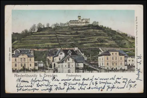 AK 12878 Paixsburg NIEDERLÖSSNHNITZ Soldats Lettre Res. L'hôpital DRESDEN 7.8.15
