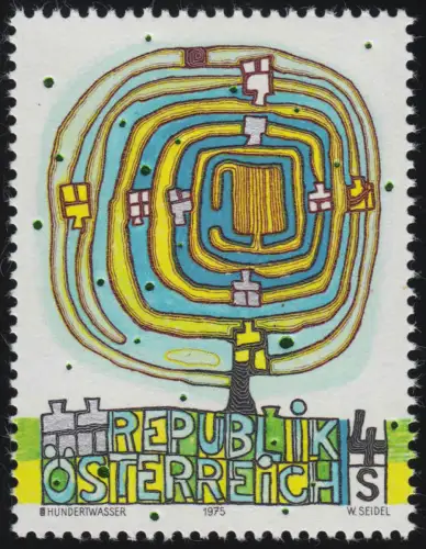 1505 Art moderne en Autriche (I) Le Spiralbaum Peinture Hundertwasser 4 S **