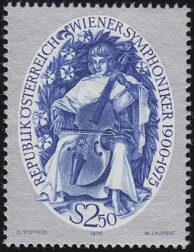 1496 75 Jahre Wiener Symphoniker, Musiker, gambenartiges Instrument, 2.50 S, **
