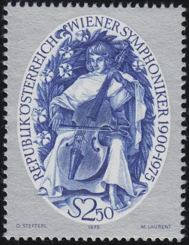 1496 75 ans Symphonistes, musiciens, instrument de type gambène, 2.50 p. **