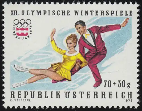 1499 Olympische Winterspiele 1976, Innsbruck, Eiskunstlauf Paar, 70 g + 30 g **