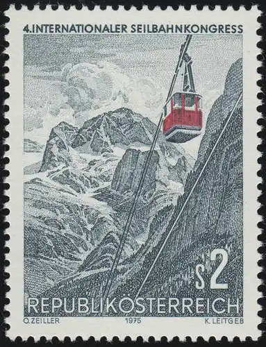 1488 Congrès international des téléphériques, Gosaummbahn, 2 S, frais de port **