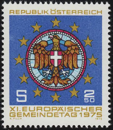 1484 Journée européenne de la ville, Rosette Glasfenster Hôtel de ville de Vienne, 2.50 p. **