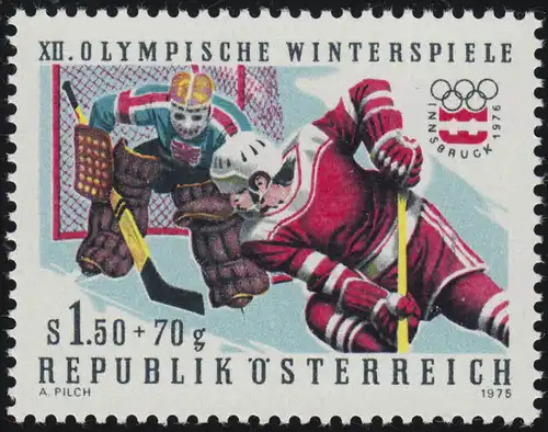 1480 Jeux olympiques d'hiver 1976 Innsbruck, hockey sur glace 1.50 S frais de port **