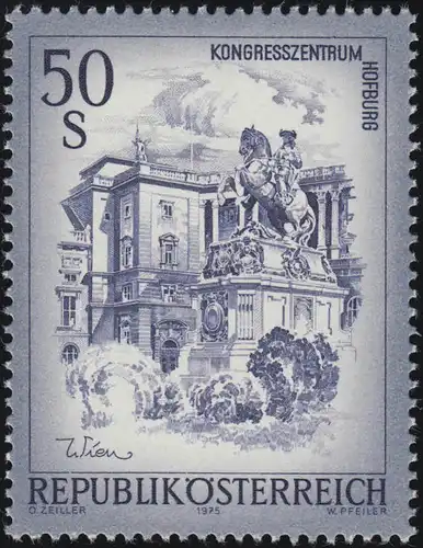 1478ya Freizemarke: Schönes Österreich Kongresszentrum Hofburg violetgris 50 S **