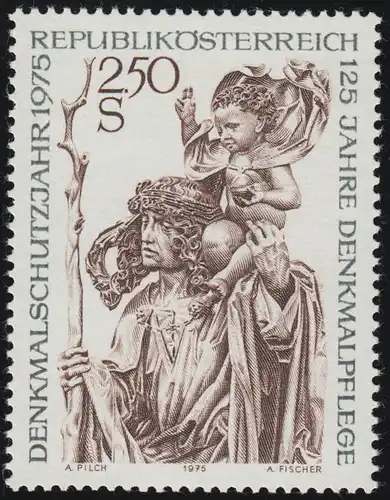 1474 Denkmalschutzjahr, 125 J. Denkmalpflege Österreich, Christophorus 2.50 S **