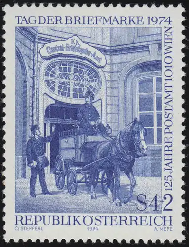 1471 Jour du timbre, Posthof Postamt 1010 Vienne en 1905, 4 S + 2 S, **
