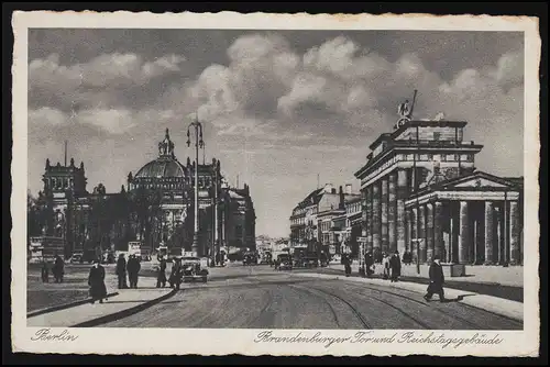 Photo AK P.S.B. I 3815 Brandenburger Tor + Reichstag Feldpost, BERLIN 25.6.1941