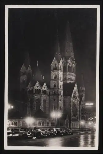 Foto AK Nr. 1502 Kaiser - Wilhelm - Gedächtniskirche bei Nacht, BERLIN 17.6.1941