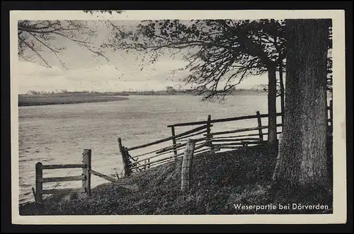 Foto AK WESER bei DÖRVERDEN, Photographie Ed. Mönsted, VERDEN (Aller) 25.2.1941