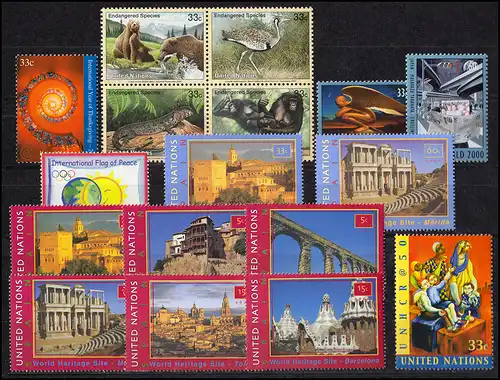 830-855 UNO New York Jahrgang 2000 komplett, postfrisch **
