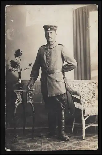 Officier AK photo en uniforme avec sabre, Photographe Eugen Scheurer NOUVEAU-ULM 26.6.15