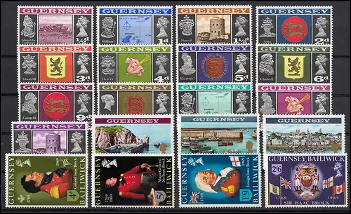 8-27 Guernsey Jahrgang 1969, ** postfrisch