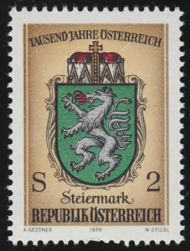 1524 de Block 1000 ans Autriche, Wappen Steiermark, 2 S **