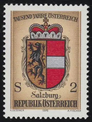 1528 de Block 1000 ans Autriche, Wappen Salzburg, 2 S post-freisch **