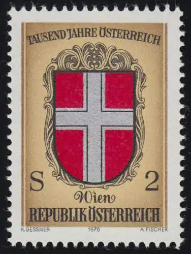 1530 de Block 1000 ans Autriche, Blason Vienne, 2 S post-freeich **