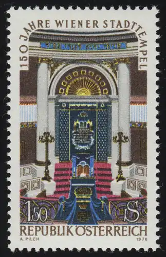 1538 150 Jahre Wiener Stadttempel, Innenansicht, 1.50 S, postfrisch **