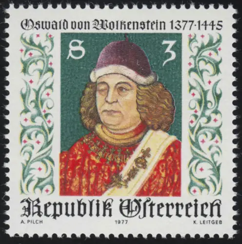1541 600e anniversaire, Oswald von Wolkenstein poète / compositeur 3 p, **
