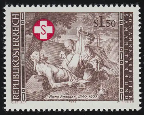 1556 50 Jahre Arbeiter-Samariter-Bund Österreich, Samariter Gemälde, 1.50 S, **