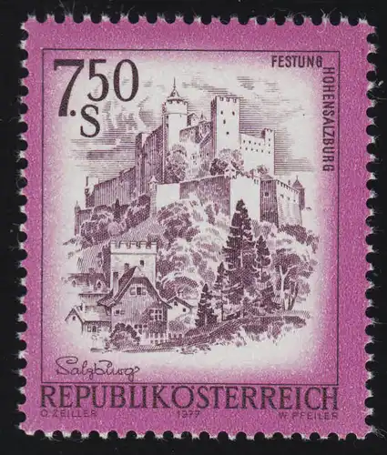 1550 Freizemarke: Belle Autriche, Forteresse Hohensalzburg, 7.50 S postfraîch **