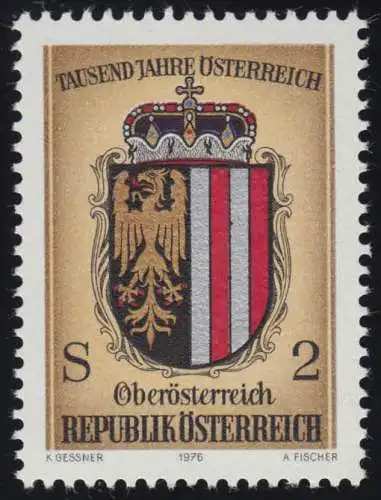 1523 aus Block 1000 Jahre Österreich, Wappen Oberösterreich, 2 S  **