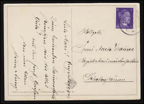 HORN Photo AK Fleurs pot de vénérable alpin, jour des noms, Corno, ENGELSBERG 9.9.42