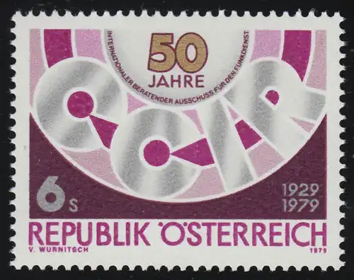 1598 50 Jahre CCIR Ausschuss, CCIR Emblem, 6 S, postfrisch **