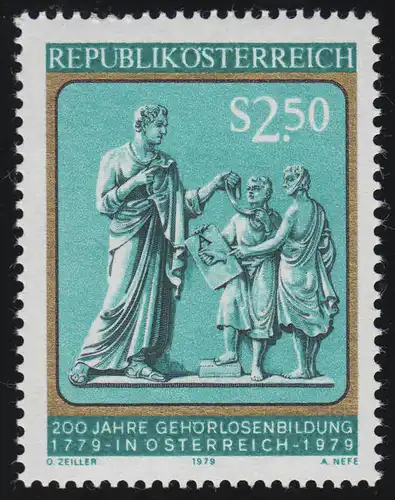 1606 200 J. Gehörlosenbildung in Österreich, Relief Denkmal Joseph II, 2.50 S **