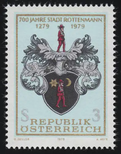 1613 700 ans Ville de Rottenmann, armoiries de la ville, 3 S, frais de port **