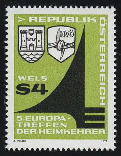 1615 Europatreffen der Heimkehrer /Wels, Segel Stadtwappen, 4 S, postfrisch **