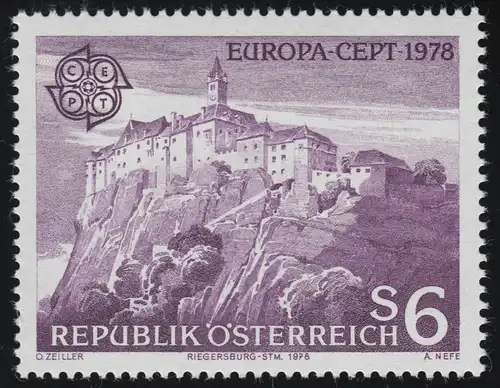 1573 Europa: Baudenkmäler, Regensburg, Steiermark, 6 S postfrisch, **