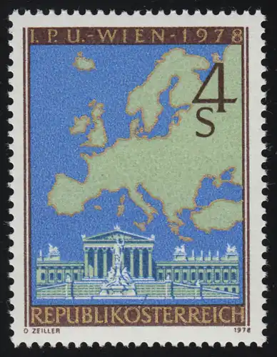 1574 Conférence CSCE, Vienne, bâtiment du Parlement, carte européenne 4 S