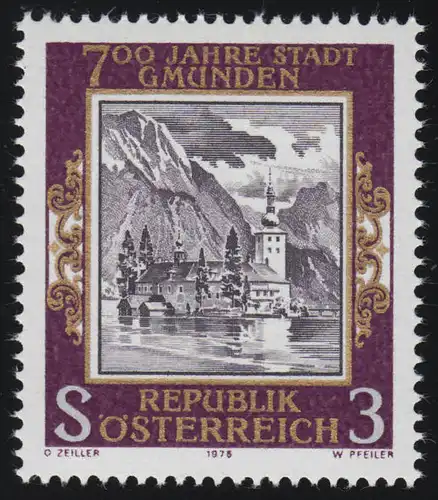 1576 750 ans ville de Gmuden, château d'Orth à Gmunden 3 S, frais de port **