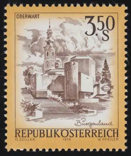 1581 Freimarke: Schönes Österreich, Osterkirche Oberwart /Burgenland 3.50 S, **