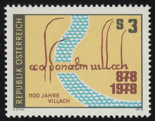 1582 1100 ans Ville de Villach, document de 878, 3 S, frais de port **