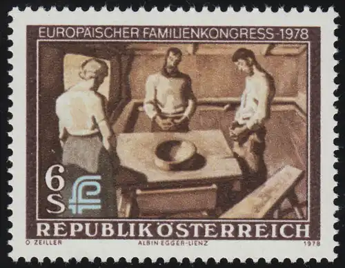 1587 Europäischer Familienkongress, Tischgebet Gemälde,  6 S, postfrisch **