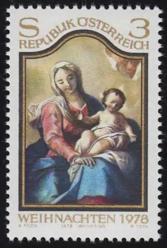 1591 Noël, Marie avec enfant, image de l'autel 3 S, frais de port **