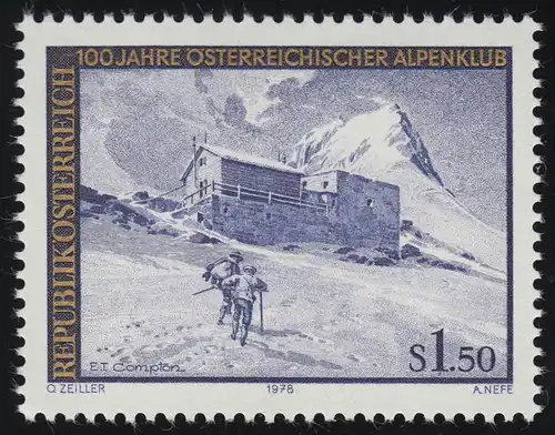1593 100 ans de Club alpin autrichien, Archiduc Johann Hütte 1.50 S, **