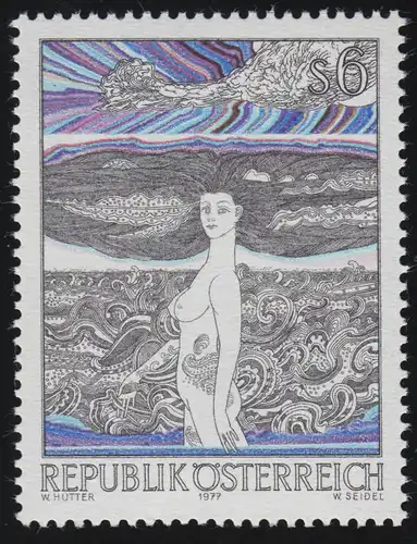 1564 Moderne Kunst in Österreich (III), Donaumädchen v. W. Hutter, 6 S, **