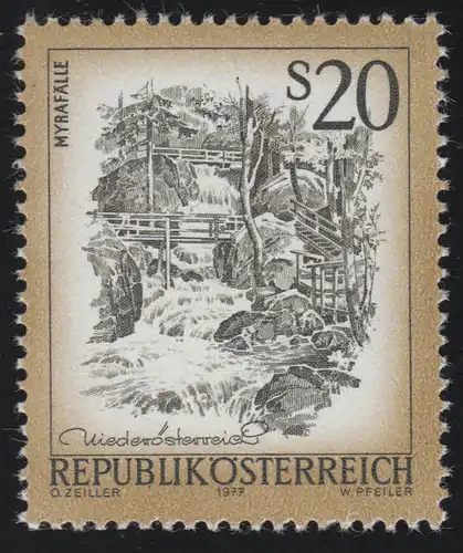 1565 Freimarke: Schönes Österreich, Myrafälle bei Muggendorf, 20 S postfrisch **