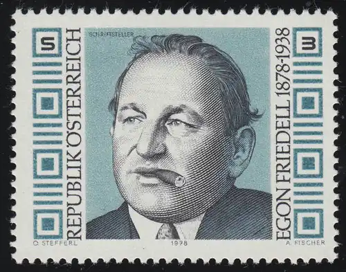 1566 100e anniversaire, Egon Friedell, écrivain, 3 p, frais de port **