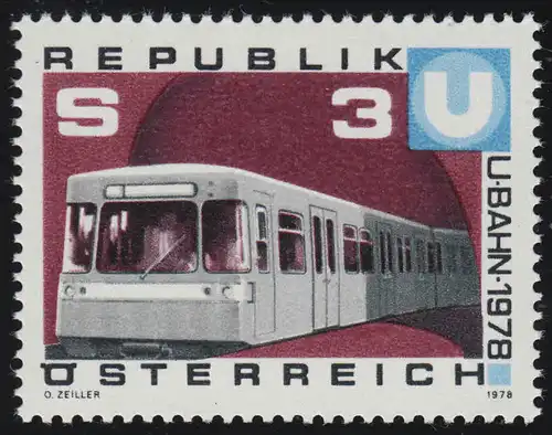 1567 Mise en service 1.Pièce de métro Vienne, train de sous-route, 3 S, frais de port **