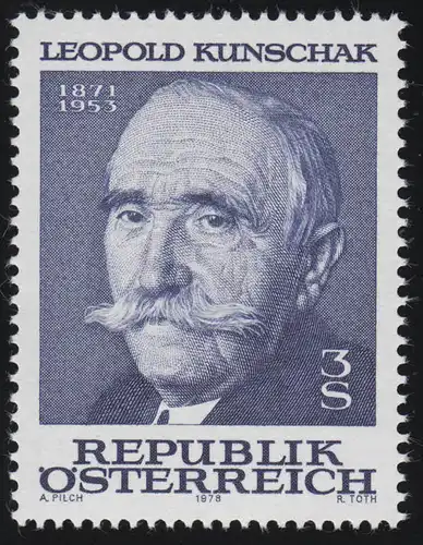 1569 25. Todestag, Leopold Kunschak, Politiker, 3 S, postfrisch **