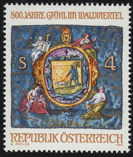 1706 800 Jahre Marktort Gföhl im Waldviertel, Gemeindewappen, 4 S postfrisch **