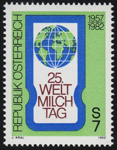 1705 Journée mondiale du lait, verre et globe terrestre, 7 S par jour