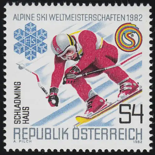 1695 Alpine Skiweltmeisterschaften Schladming, Abfahrtslauf, 4 S postfrisch **