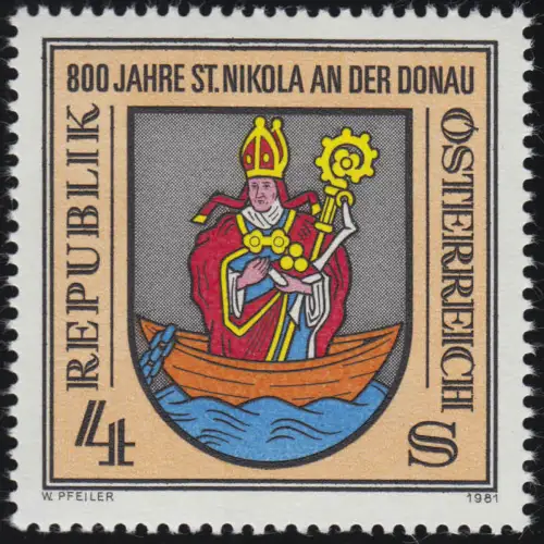 1693 800 ans Saint-Nicolas sur le Danube, armoiries, 4 S, frais de port **
